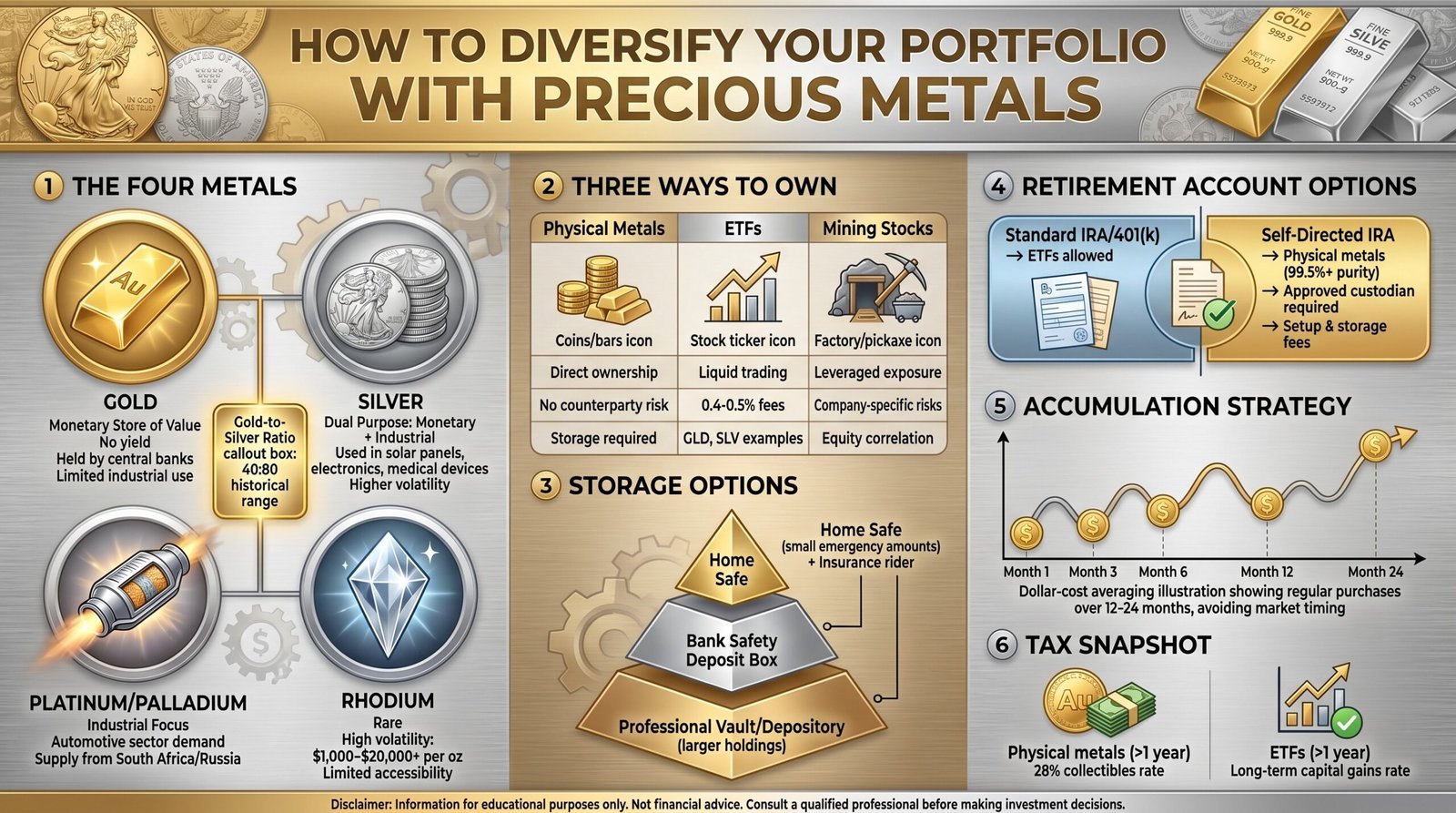 How to Diversify Your Portfolio with Precious Metals in Your 50s and Beyond